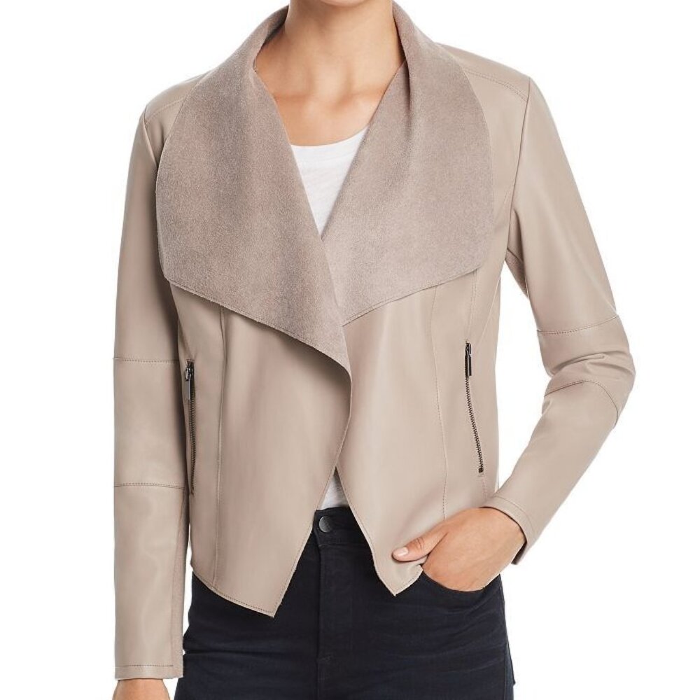 Bagatelle Faux Suede Draped Jacket